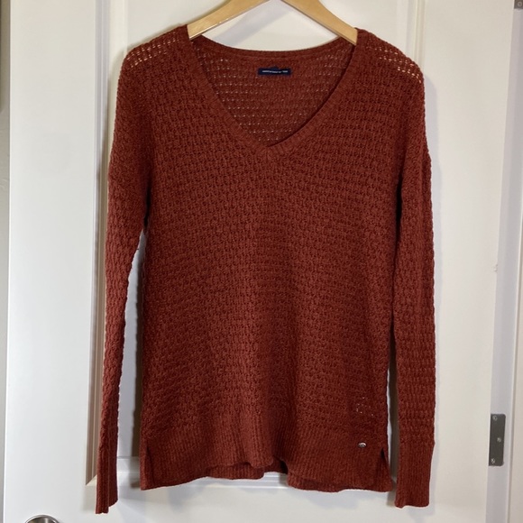 American Eagle Outfitters rust knit sweater - Picture 2 of 10